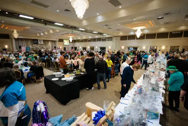 View of auction and buffet at Club Italia